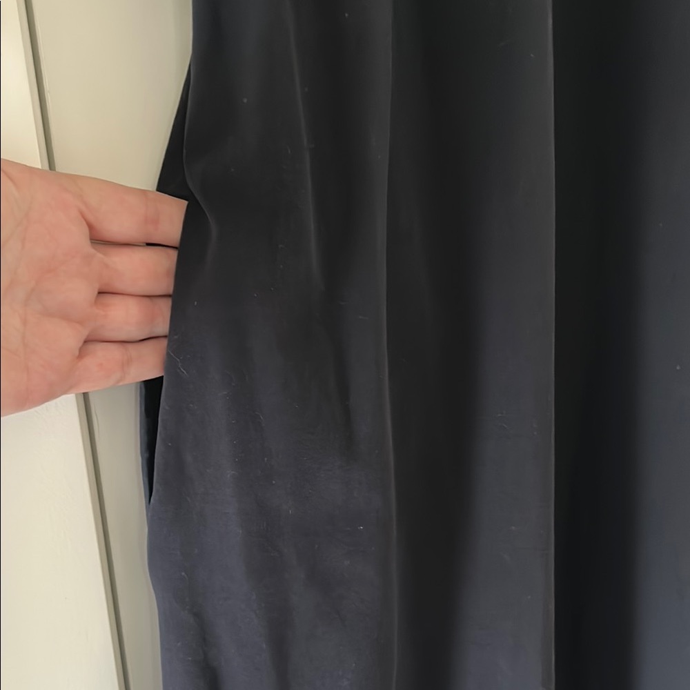 COS Dark Blue mixed fabric dress with curved hem - Picture 7 of 10